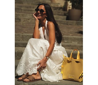 Lemon Jelly Marula Yellow pletena torba 