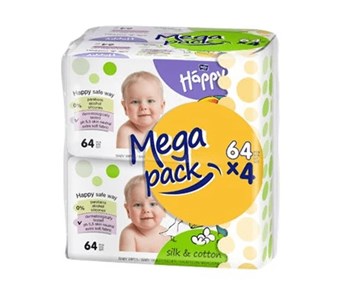 Bella Baby Happy vlažne maramice Silk&Cotton Mega pack 64x4