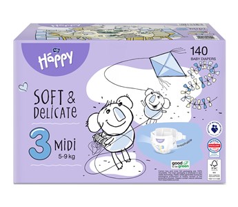Bella Baby Happy dječje pelene Midi,  br.3, BOX paket 